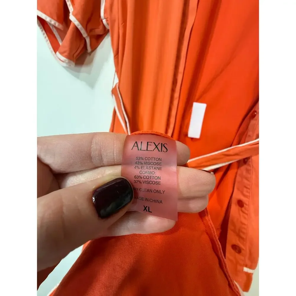 Alexis Rhodes Orange midi Dress XL - Picture 6 of 8